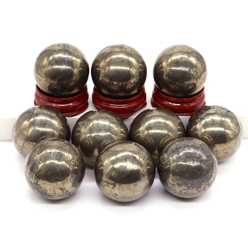 Pyrite Stone Sphere Home Decor Desk Decoration Crafts Gem Souvenirs Gifts