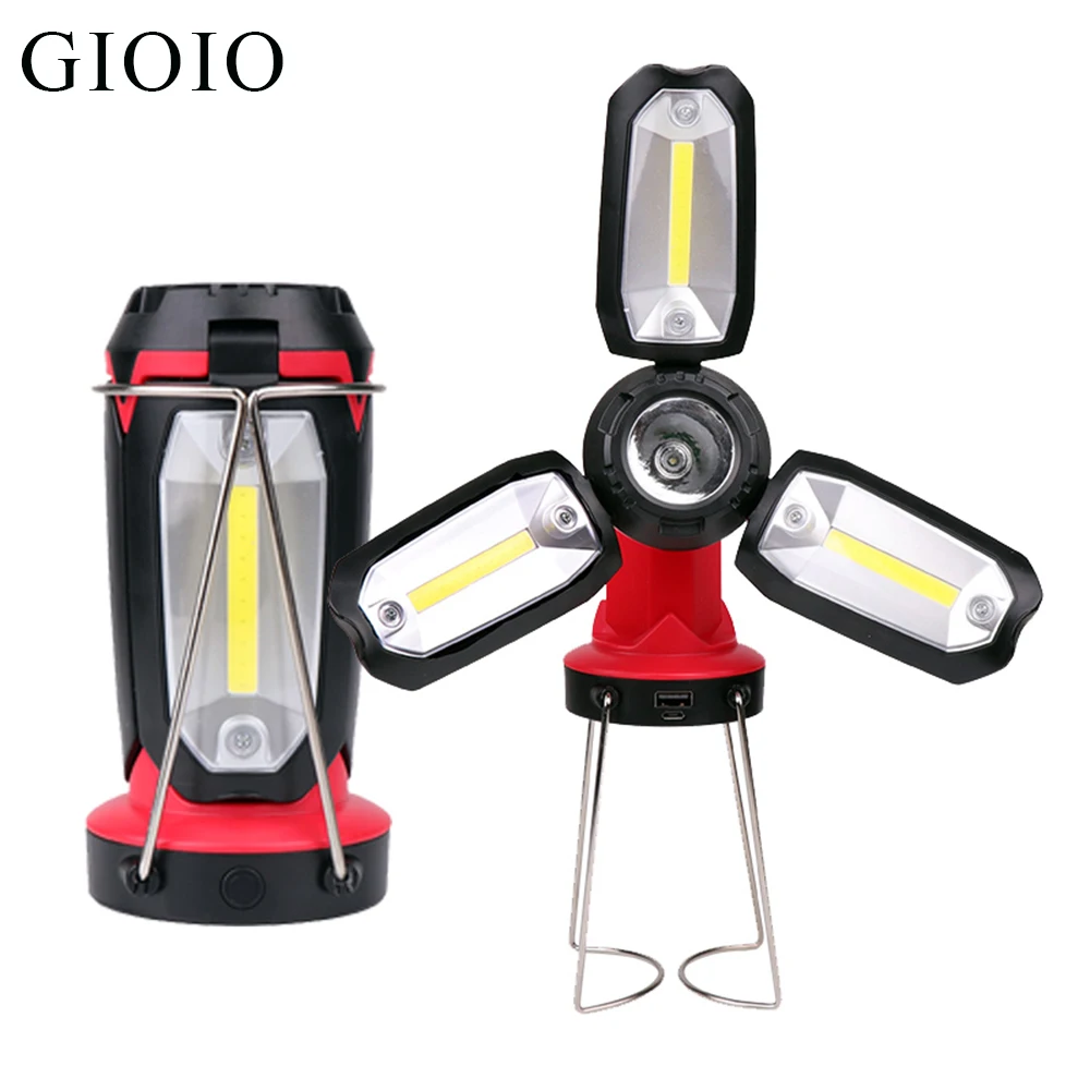 Portable Work light Rechargeable Powrful LED Flashlight Camping Hiking Emergency Multifunction Rechargeable Deformable lighting