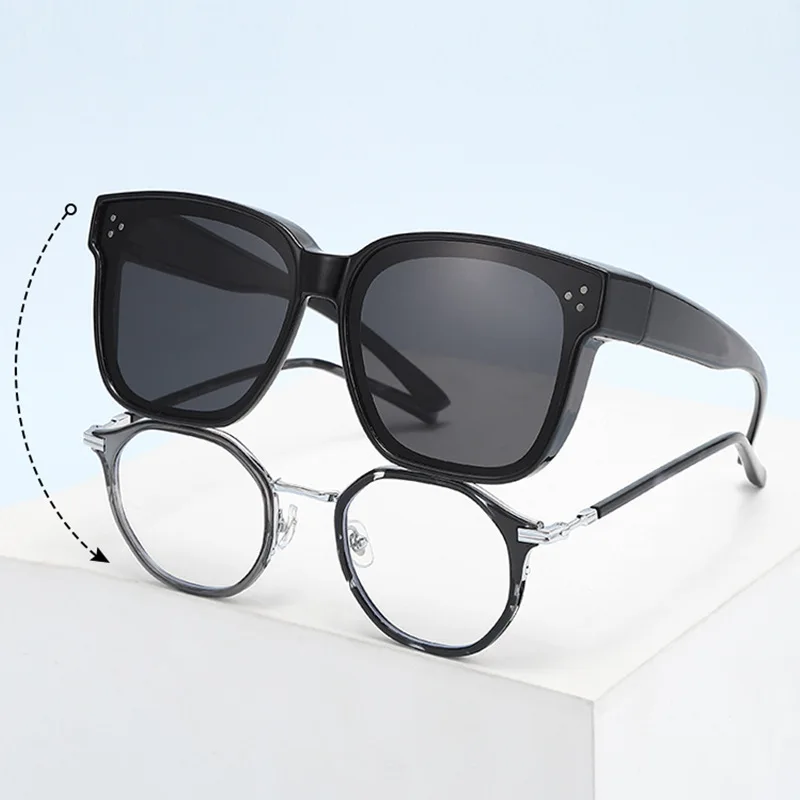 

Myopia Sunglasses Polarized Anti-ultraviolet Glare Large-frame Sunglasses Men's Clip-on Women's Driving Glasses