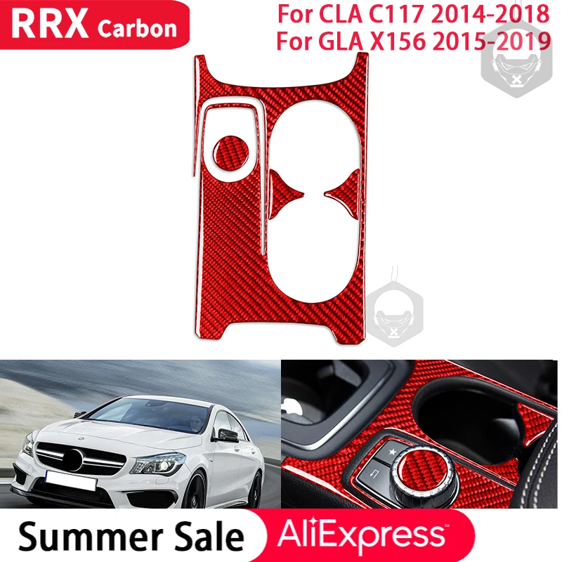 

Интерьерная наклейка RRX из настоящего углеродного волокна для интерьера автомобиля, для управления в центре, для Mercedes Benz CLA C117 GLA X156 2014-2019