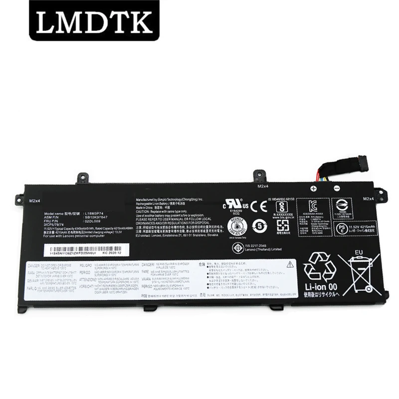 LMDTK Новый L18M3P74 11,52 V 51WH Аккумулятор для ноутбука Lenovo ThinkPad T490 T495 P43s L18M3P73 L18L3P73 02DL007 L18C3P72