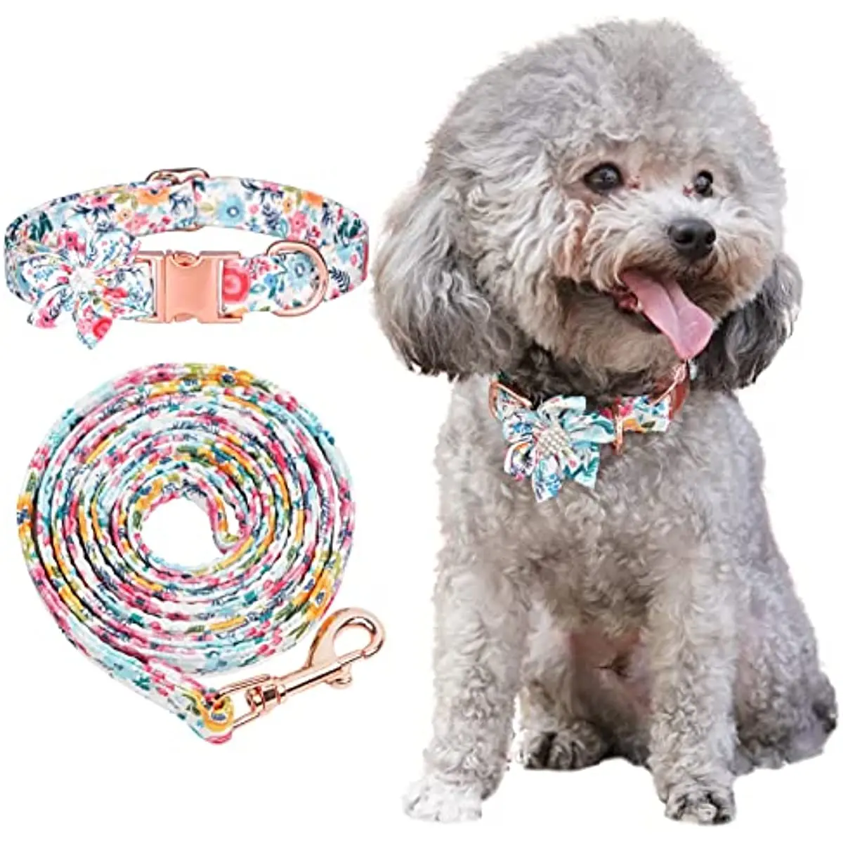 

Dog Collar Girl Dog Collar with Flower Adjustable Puppy Collar with Safety Metal Buckle Personalized Dog Collars