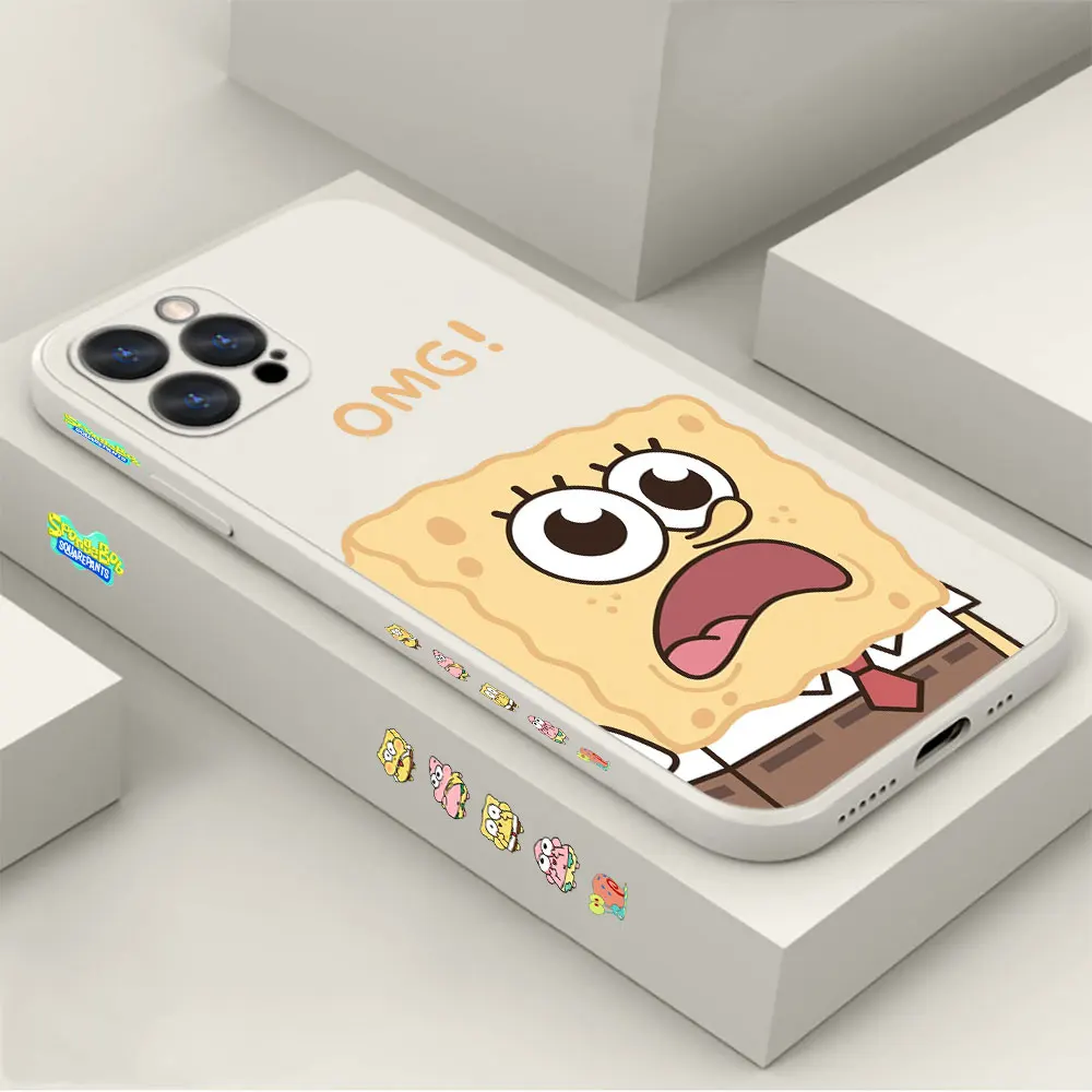 

S-Spongebob P-Patrick Star Phone Case For Apple iPhone 14 13 12 11 Pro Max Mini 8 7 6 6S SE X XS XR Plus Cases Cover Funda Cqoue