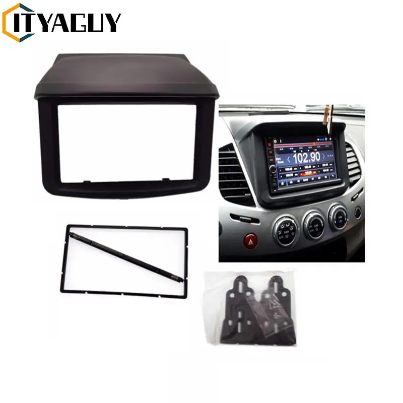 

Fascia Fit For Dash Mounting Trim Kit Double Din Size Radio DVD Streeo Panel Fascia For Mitsubishi Pajero Sport Triton