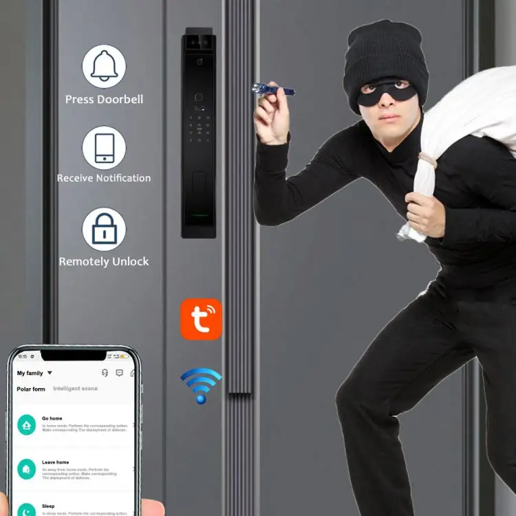 Умный замок WAFU с камерой 3D распознавание лиц ручка замка входной двери без ключа