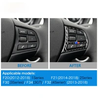 airspeed for bmw f20 f21 f30 f34 f32 accessories interior carbon fiber car steering wheel button sticker cover trim decoration