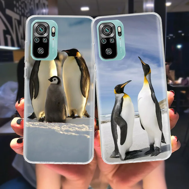 Чехол для телефона Penguins Love at the North Pole Xiaomi Poco X6 X5 X4 F4 GT X3 NFC F6 Pro 5G M5 M5S M4 M3 Mi F5 F3 F2 F1 Clear Cov