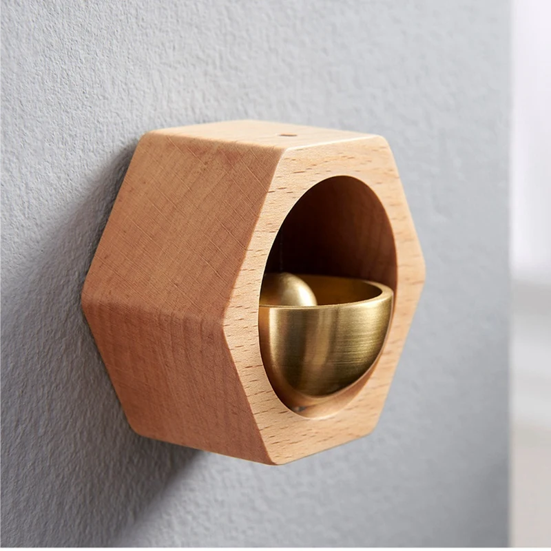 

Медный дверной звонок из массива дерева для сада и дома, дверной звонок, магнитный дверной звонок с напоминанием о открытой двери