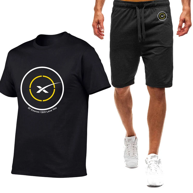 

SpaceX Space X Logo 2023 Summer New Men High quality Nine Color Short-sleeved T-shirt Simple Casual fashion Trendy Movement Suit