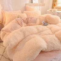 high end warm long plush king size duvet cover 220x240cm solid furry queen quilt cover soft comfortable blanket comforter covers