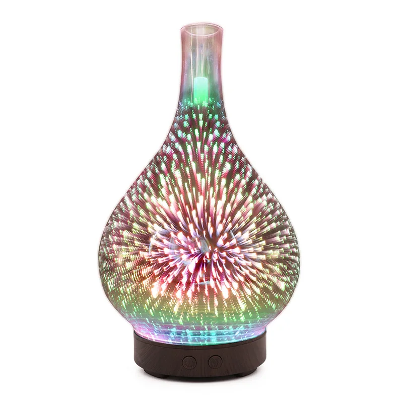 Creative Night Light 3D Glass Fireworks Aromatherapy Machine Colorful Aromatherapy Starry Sky Love Humidifier Aroma Diffuser