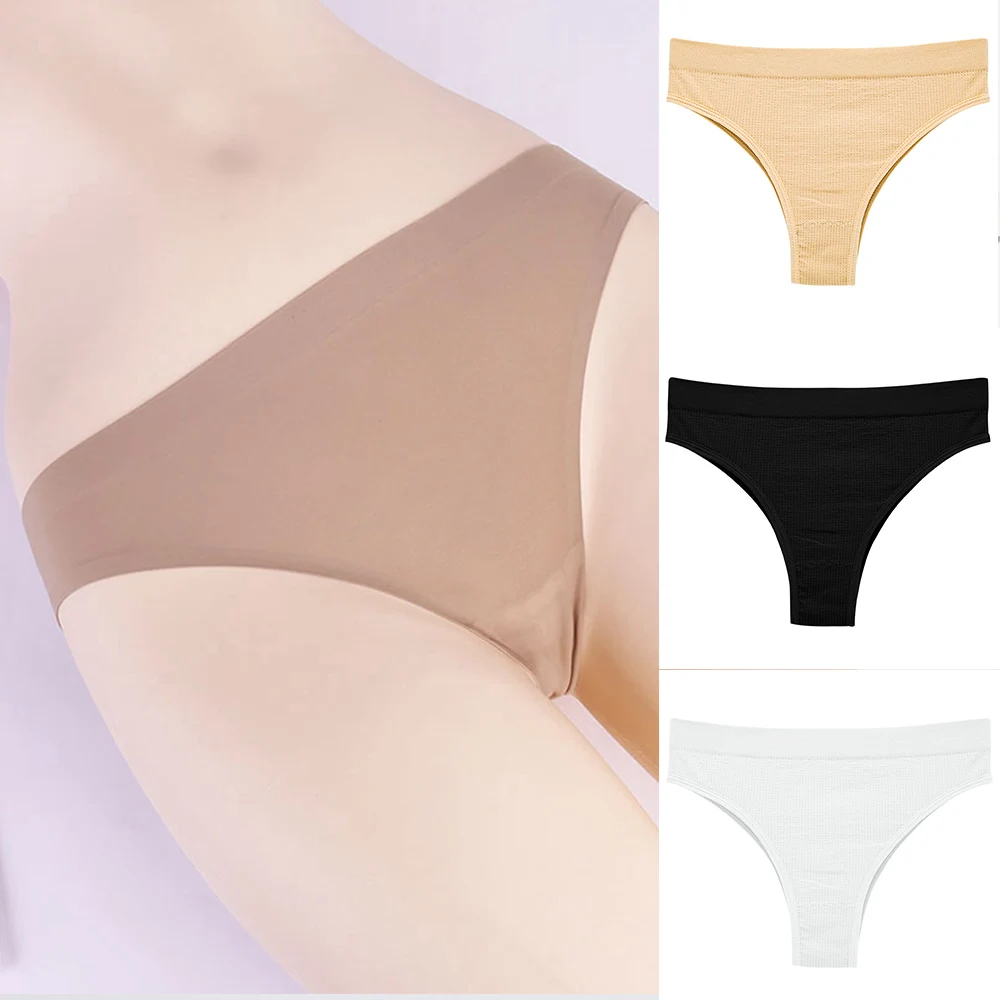 

Women No Trace Thong Panties Low Waist Soft T Back for Jeans Tight Trousers M-XL Cotton Crotch Solid Color Elastic FS99