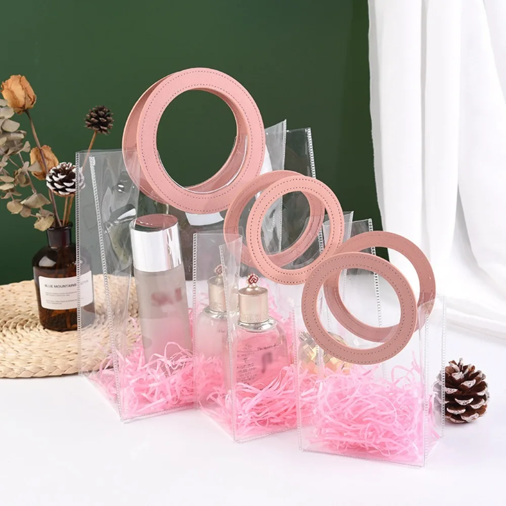 Прозрачная сумка для покупок с круглой ручкой из ПВХ