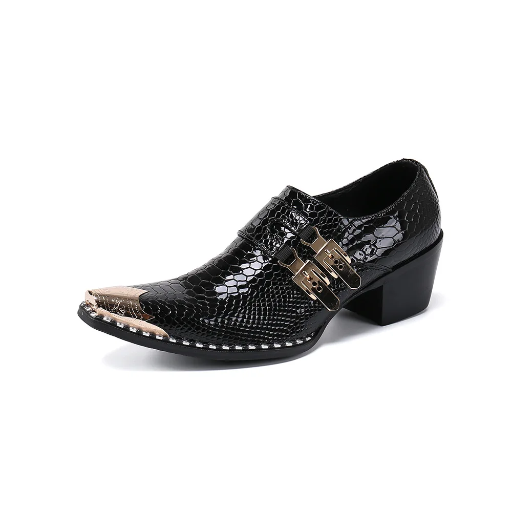 

Men's Shoes Leather Business Formal Dress Crocodile Leather Pattern Pointed Toe Trend British Casual Leather Shoes for Men