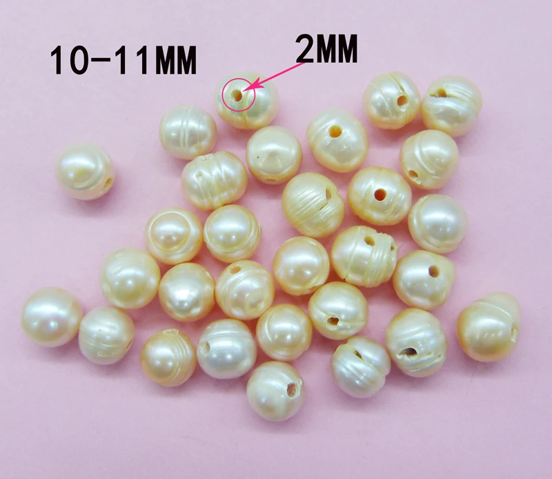 

100pcs 10-11mm Natural pink Freshwater Pearl 2mm hole DIY hand made pearl