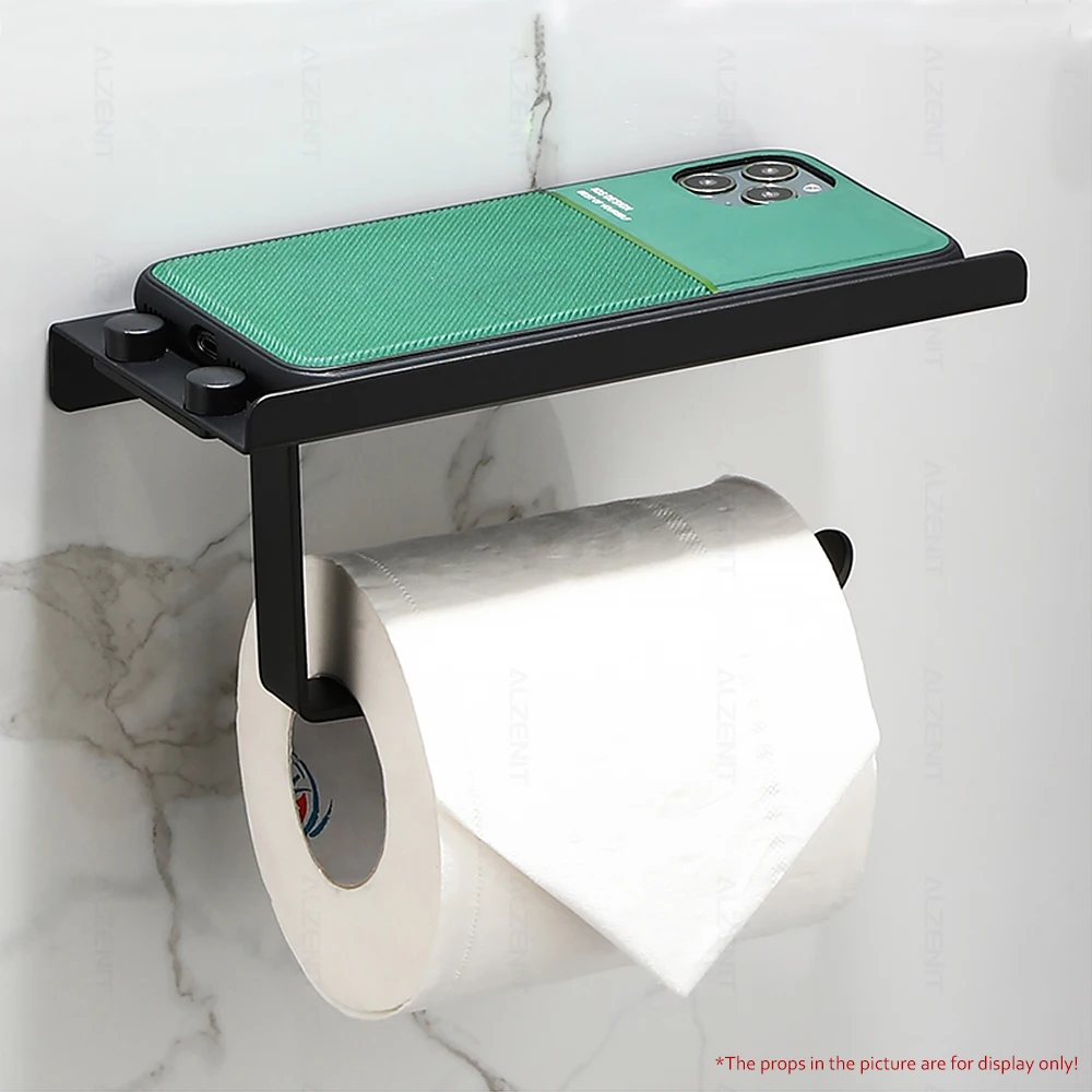Держатель для туалетной бумаги настенное крепление поднос телефона матовый