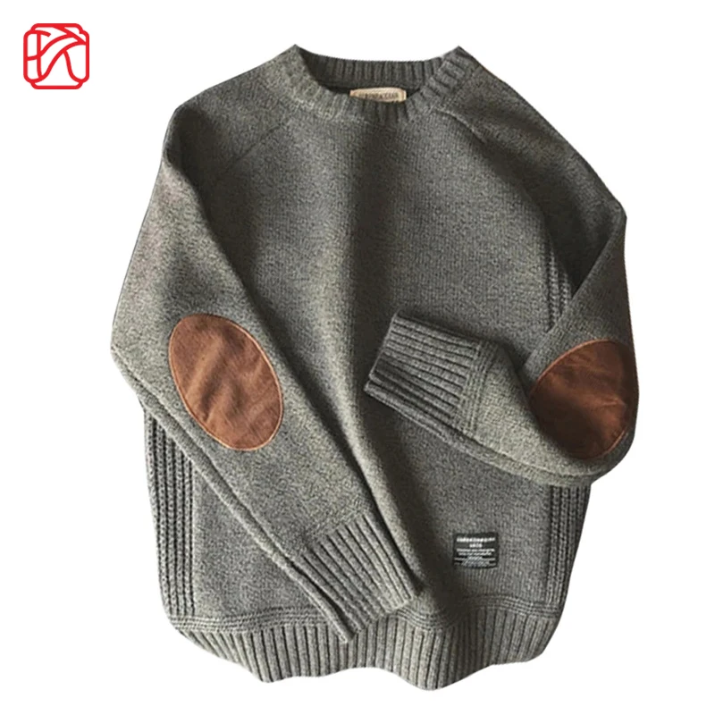 

O-Neck Men's Sweater Thick Warm Wool Knitted Korean Harajuku Loose Pullover Sweater Unisex Casual Knitted Pullovers Wholesale