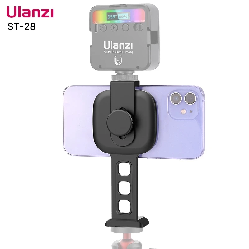 

Ulanzi ST-28 Magnetic Phone Mount Holder for iPhone 12 13 Tripod Mount with Magsafe Vertical Shooting Cold Shoe Video Light