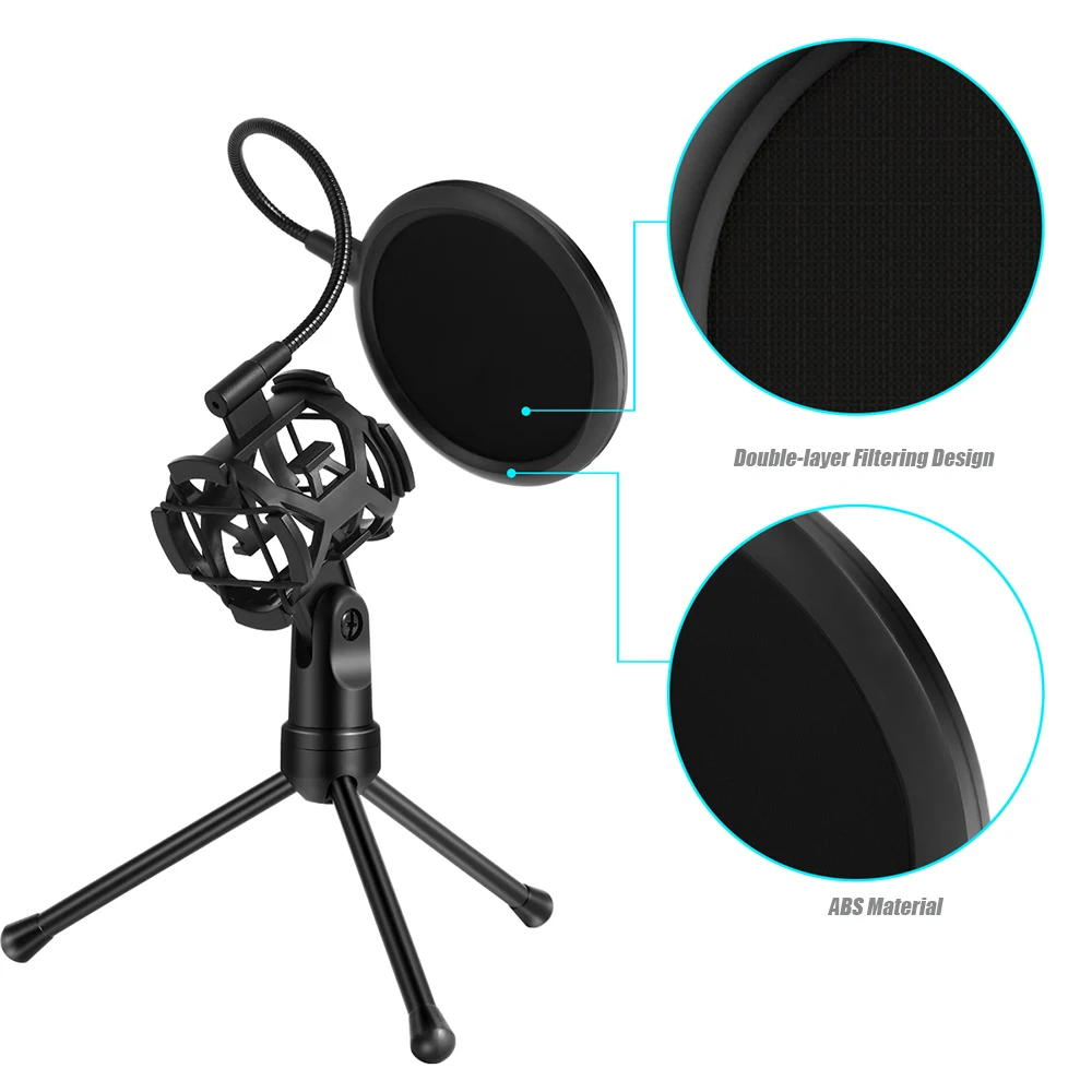 

Microphone Pop Filter Holder Stick Desktop Tripod Stand Gaming Microphone Pc Laptop Streaming Mic Pop Filter Holder Stick Tripod