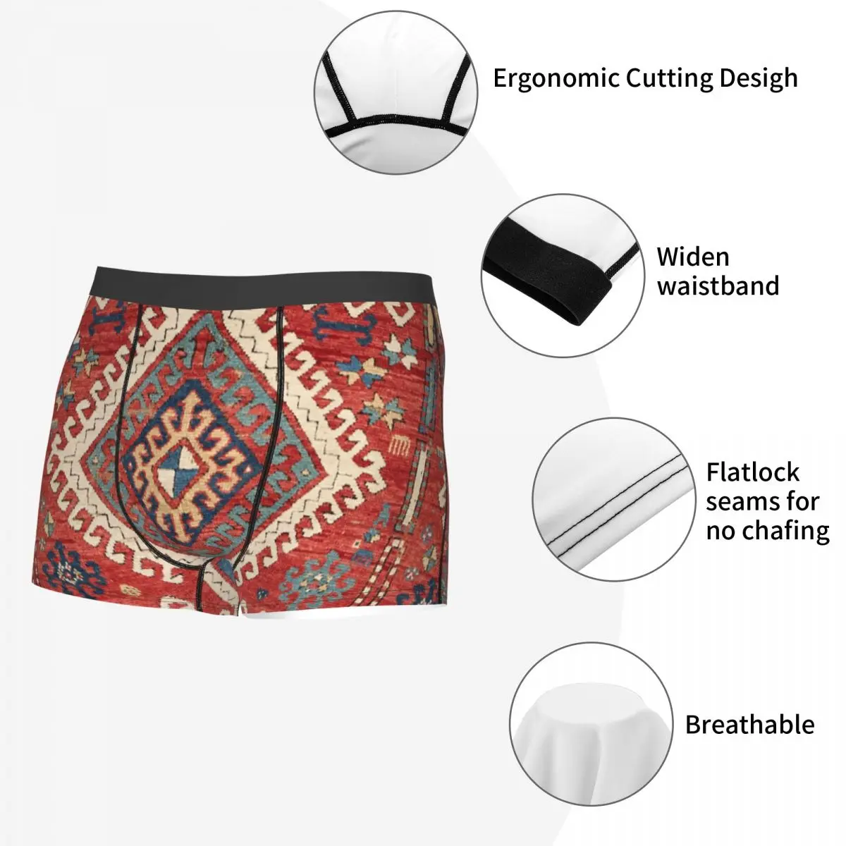 Мужские боксеры короткие трусики-шорты Аутентичные ацтекские акценты нижнее