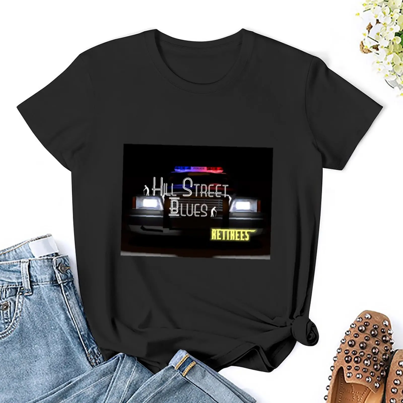 Футболка женская в стиле блюз с принтом Хилл-стрит модная рубашка Корейском