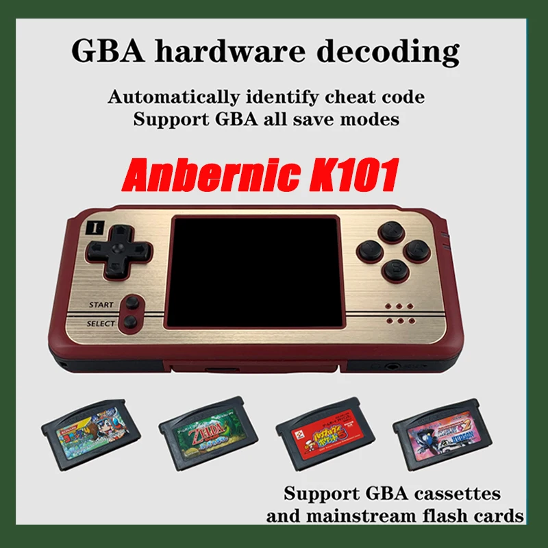 

Оригинальная Карманная игровая консоль Anbernic Revo K101 Plus с ЖК-дисплеем, 3-дюймовый TFT HD экран, двойной процессор, поддержка официального GBA 900 + игр