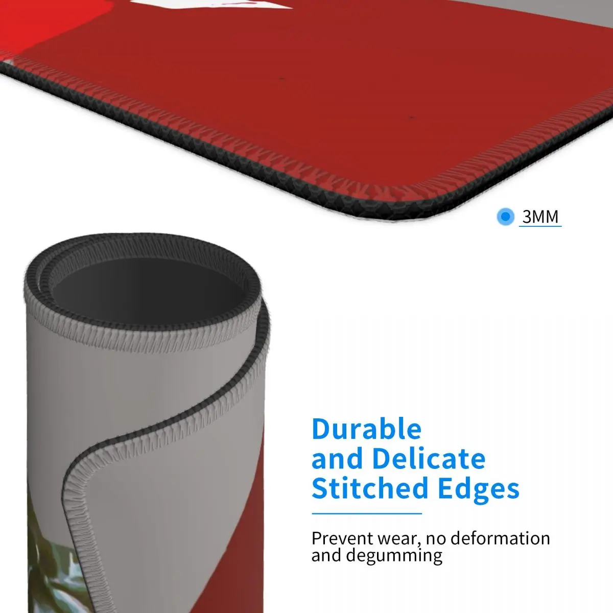 Водонепроницаемый коврик для мыши с простроченными краями защитой от скольжения