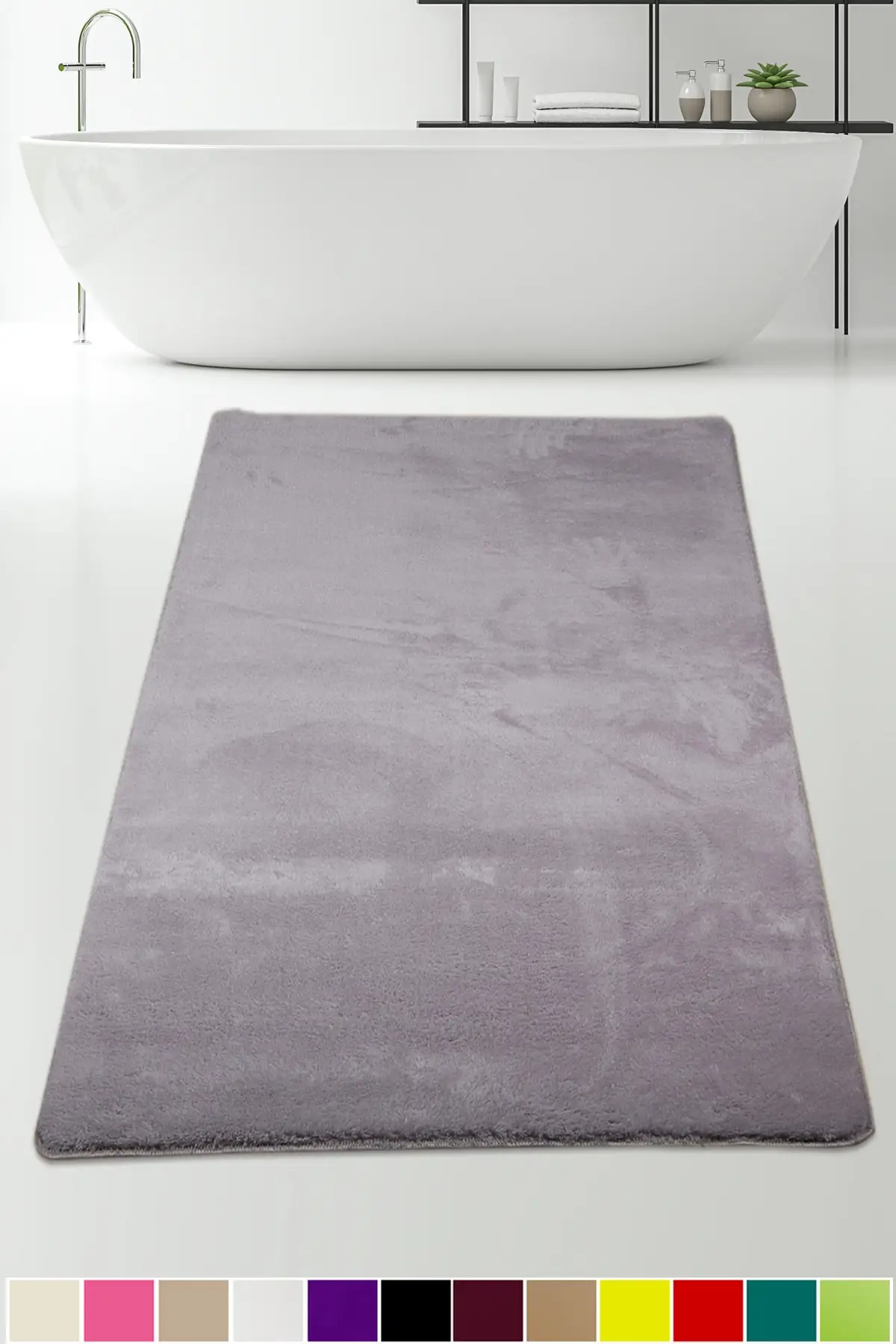 Elite gray 80x150 Cm plush bath mat non-slip base Pufidik carpet large size textile home & furniture