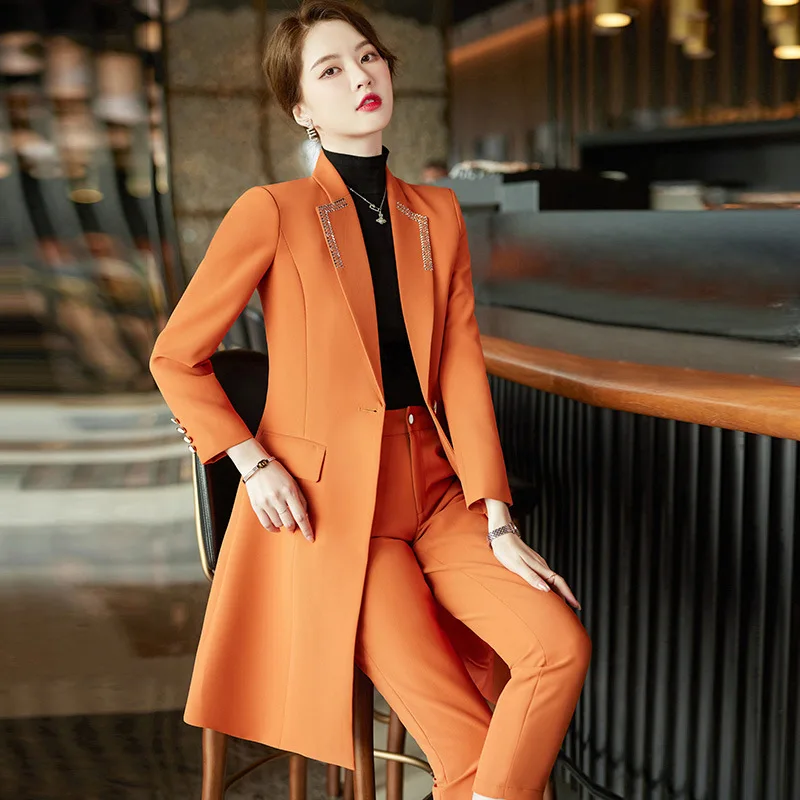 High Sense Fashion Professional Suit Woman 2022 Autumn/Winter High-end Design Sense, Medium Length Suit Trench Coat Woman