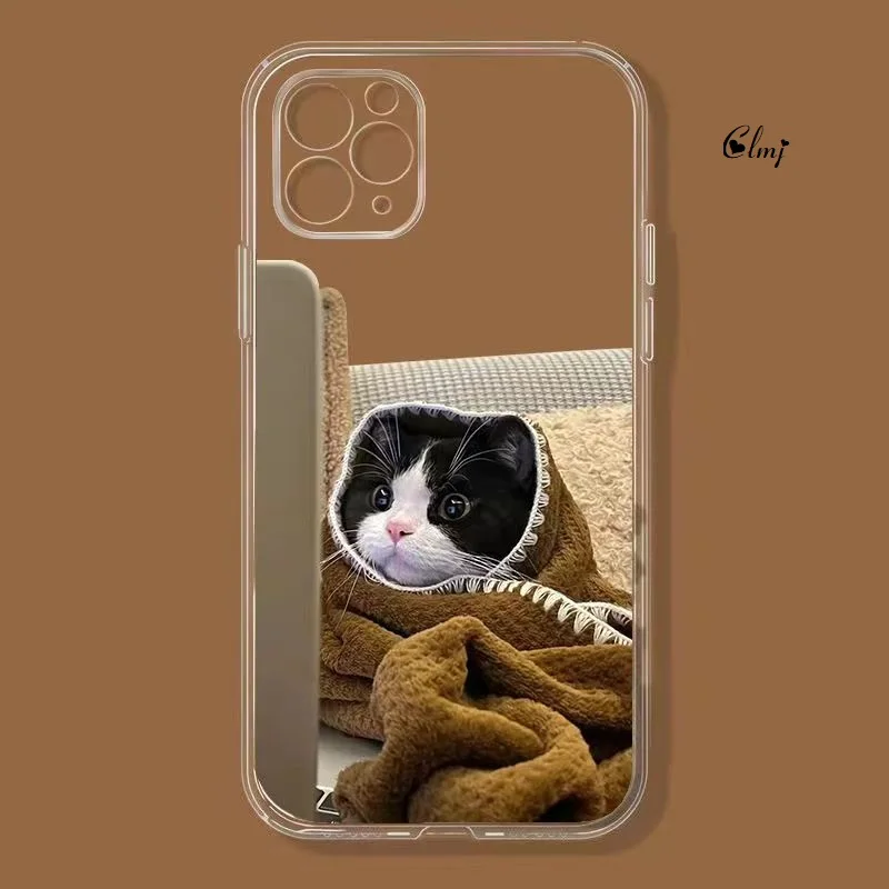 

Clmj Cute Cat Phone Case For Samsung Galaxy A13 5G S23 Plus S22 Ultra A52 A54 For iPhone 13 11 12 14 Silicone Protective Cover