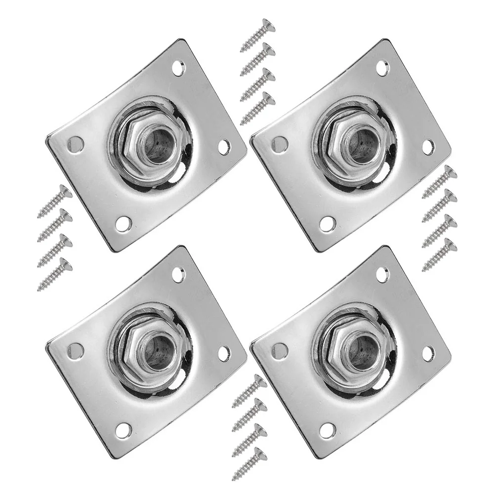 

4Pcs Electric Guitar Jack Socket Stainless Steel Square Guitar Jack Silver