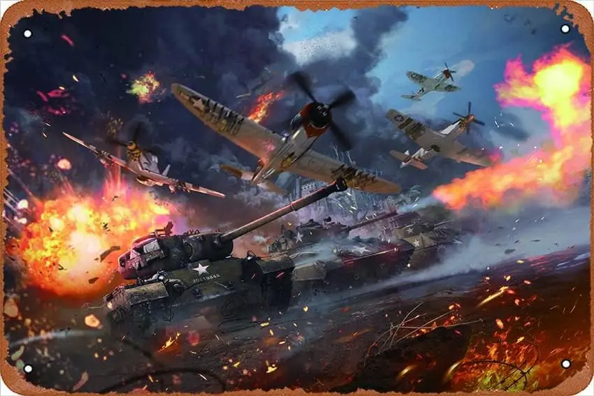 Плакат с табличкой War Thunder Vdeo Games металлический Sgn 8 x 12 дюймов винтажный ретро-декор