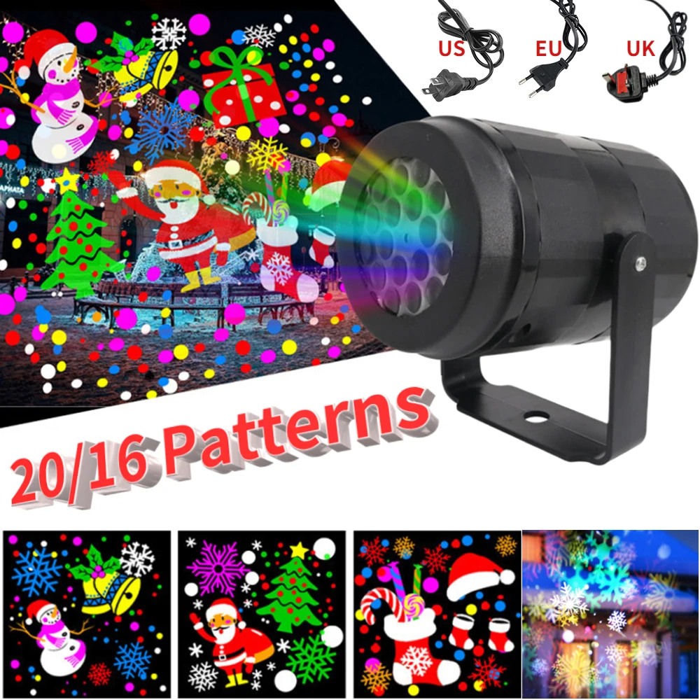 

Светодиодный Рождественский праздничный свет s, снежинка, лазерный проектор, сцсветильник освещение, вращающийся Рождественский узор, деко...