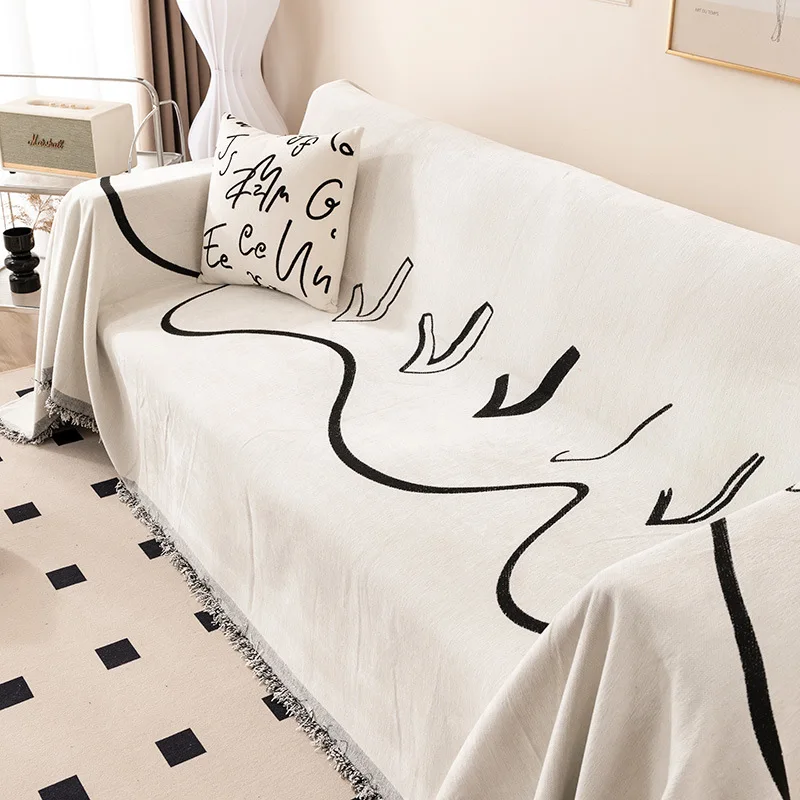 Одеяло для дивана в богемном стиле с кисточкой из синельной ткани чехлы защитой