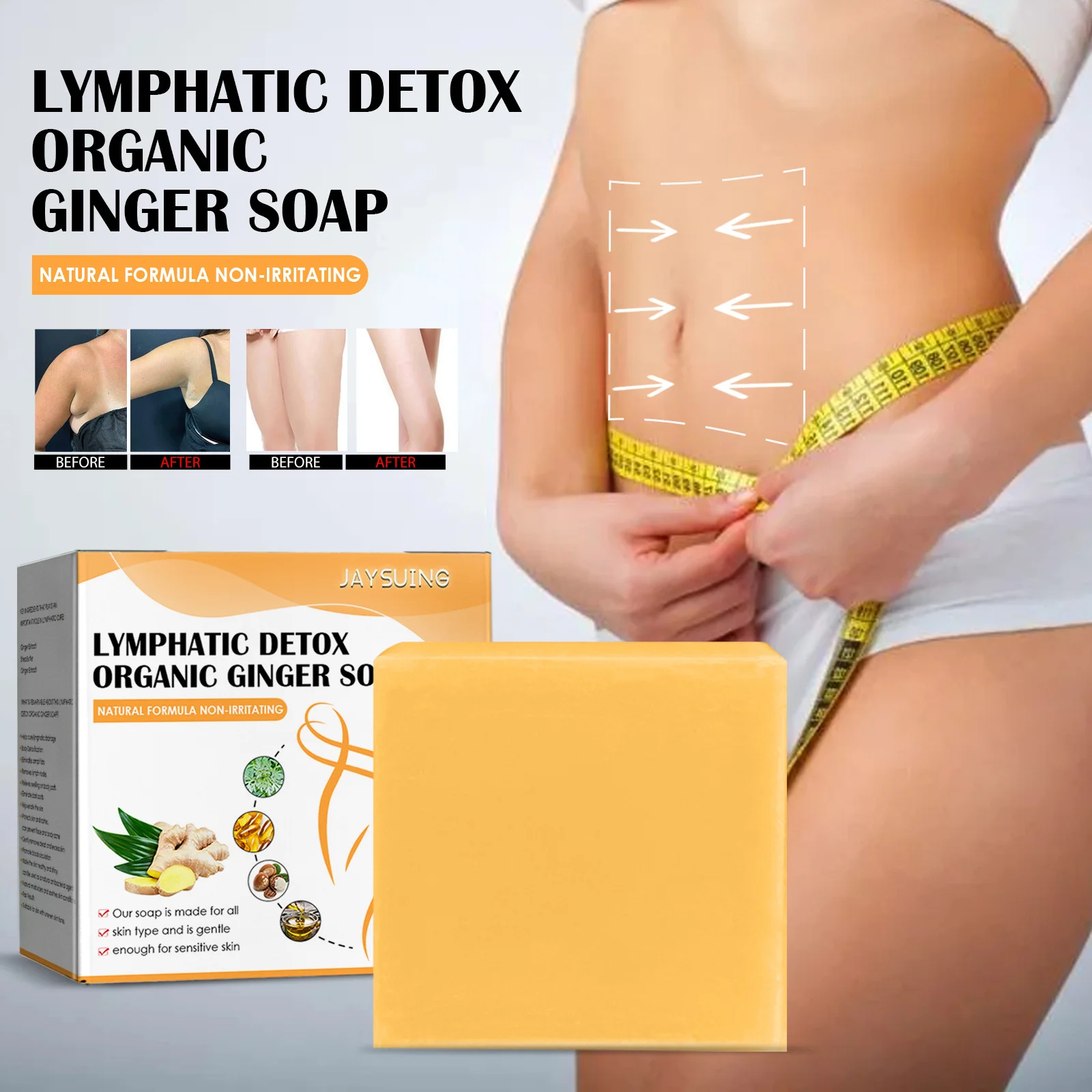 

Organic Ginger Scented Face Soap 100g Weight Loss Ginger Soap Slimming Tummy Ginger Soaps Ginger Lymphatic Drainage For Women
