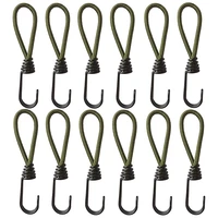 12pcs stretch cord tent tarp parts twin hook tent camping outdoor heavy duty elastic cord for camping caravan luggage