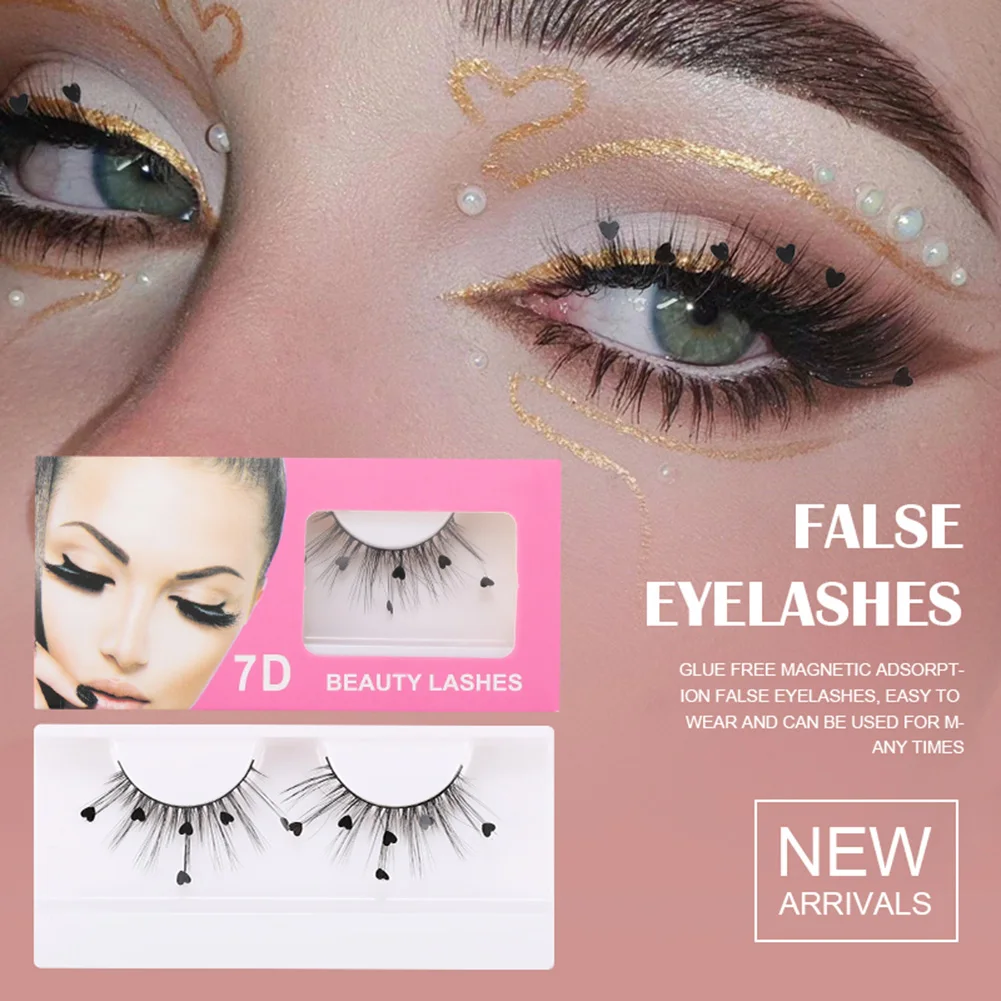 

3D Glitter Sequin False Eyelashes Natural Waterproof Fluffy Eye Lashes For Party Date Wedding Photos Fake Eyelashes Eye Makeup