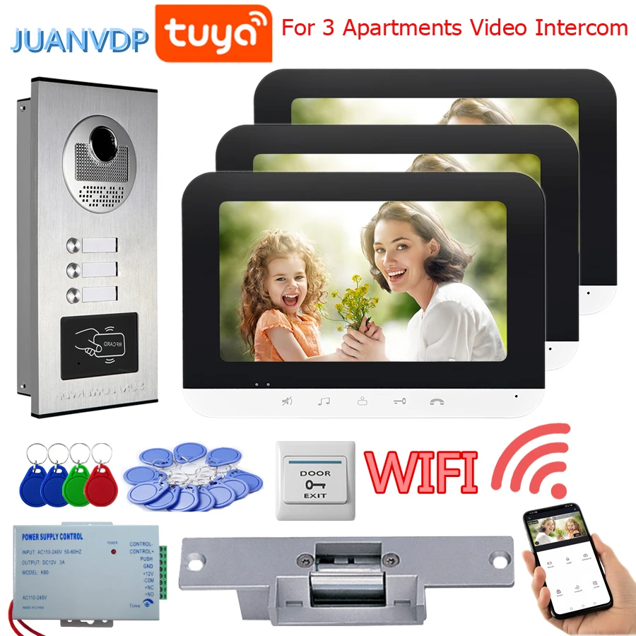 Дверной видеодомофон с Wi-Fi и камерой 7 дюймов