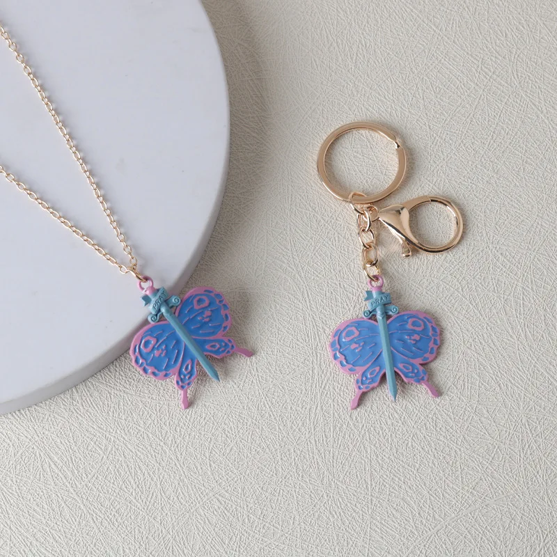 

Butterfly Pendant Necklace Charm Gift For Coser Cosplay Party Birthday Anniversary Christmas Party Gifts JoJo Bizarre Adventure