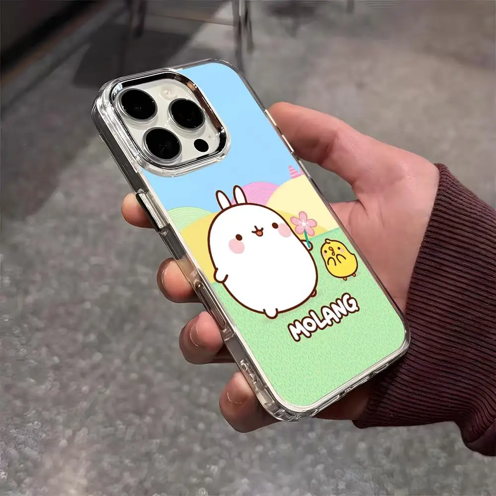 Мультяшный чехол M-Molang для iPhone 17 Air 16 E 15 14 13 12 11 Plus Pro Max, гальванизированный, прозрачный, мягкий (art.: 3920d9fa09ef9) - 3920d9fa09ef9
