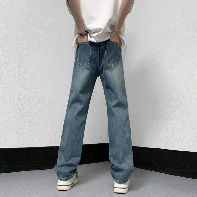 Summer Jeans Men Slim Fit Fashion 4-color Retro Straight Jeans Men Japanese Streetwear Hip Hop Denim Pants Mens Trousers M-3XL