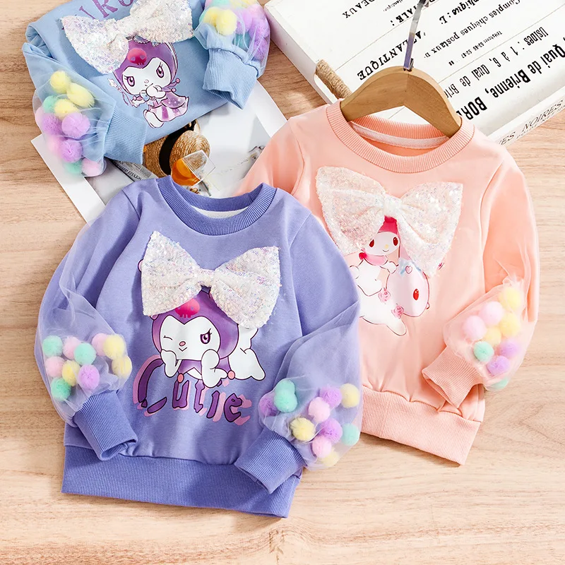 

Sanrios Children My Melody Long Sleeves Hoodie Anime Spring and Autumn Sportswear Versatile Jacket Kids Girl Cartoon Kawaii Hot