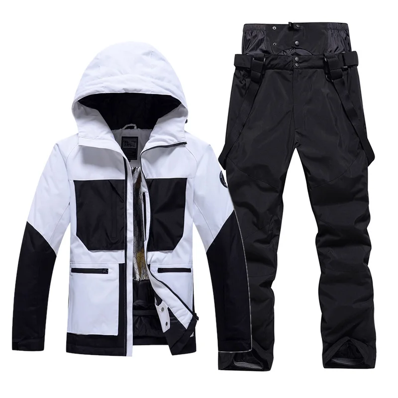 Лыжный костюм с защитой от снега -30 ℃ куртка штаны одежда для взрослых пар