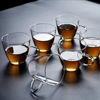 6pcs 50ml 150ml glass double insulation cup espresso coffee cup heat resistant glass kungfu tea set tea cup