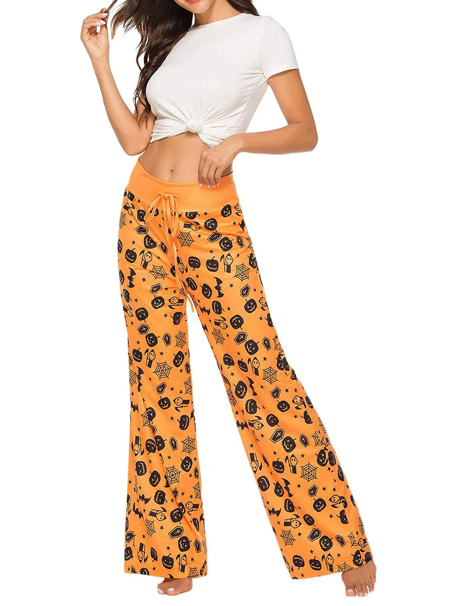 

Womens Halloween Pajamas Pants Ladies Pumpkins Ghost Pajama Cute Soft Long Bottoms Women Pjs Pj Jammies Gift