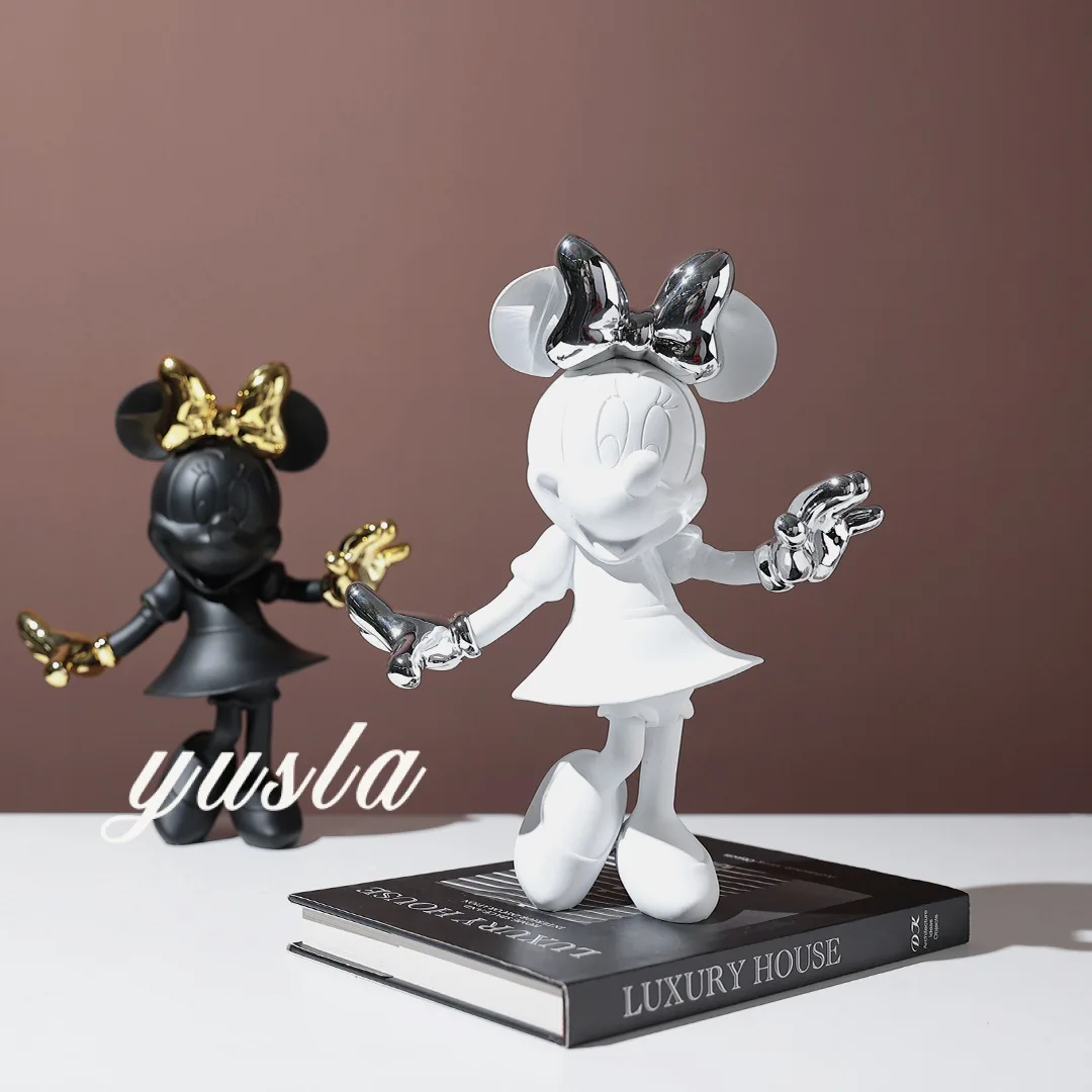

[Disney] 30cm Mickey Mouse Minnie Resin Action Figure statue Collection model Home decorations Ornaments toys kids best gift