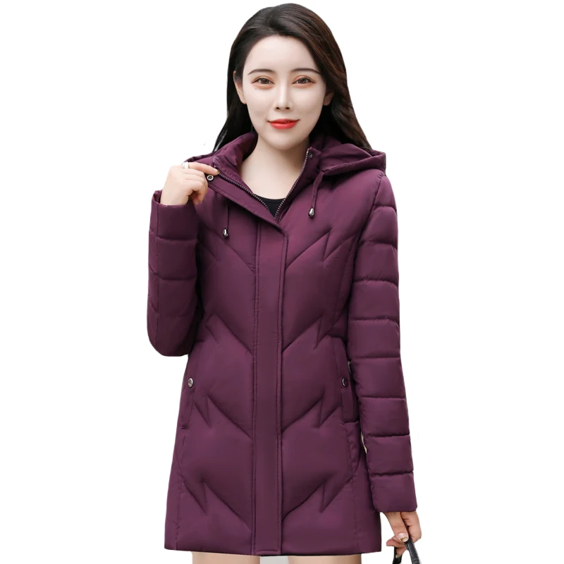 

Новинка 2021, зимние парки с капюшоном, женская утепленная куртка, зимнее однотонное хлопковое пальто на молнии, женская повседневная верхняя...