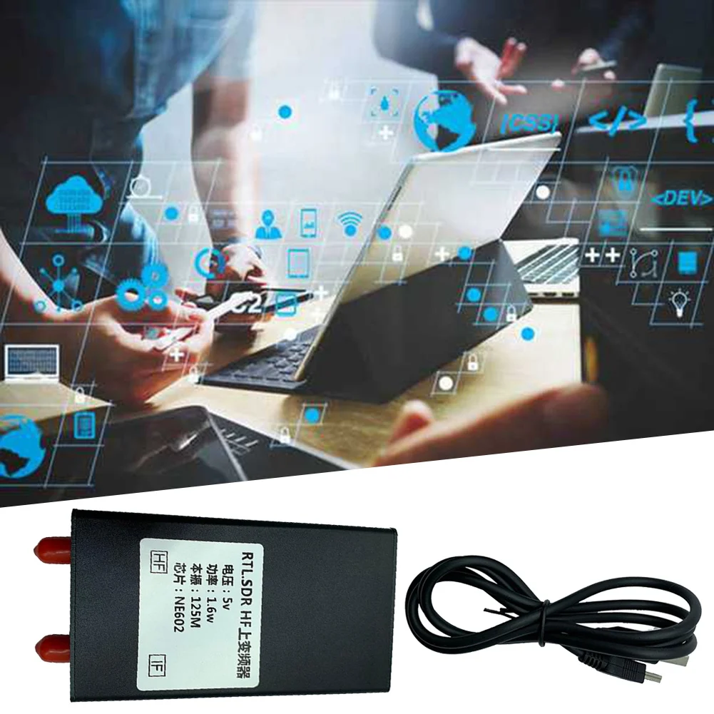 Фото RTL-SDR NE602 125 МГц 1,6 Вт Металлический преобразователь частоты (Up Converter) 150 кГц-30 МГц для приемника RTL2383U RTL-SDR с соединительным кабелем №1