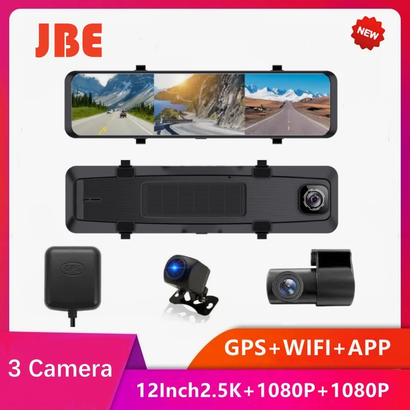 

7" Dash Cam 4K 2160P Car Mirror Video Recording Carplay & Android Auto Wireless Connection 5G WiFi GPS Navigation Dashboard DVRs