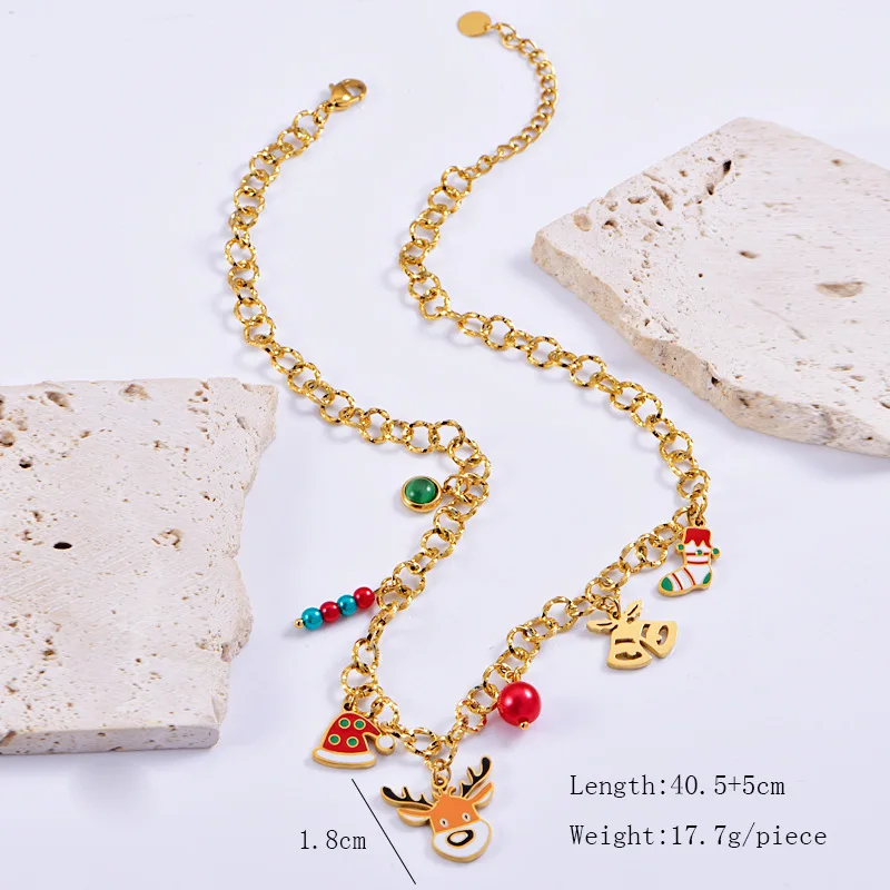 GANEMLY из нержавеющей стали 316L креативное рождественское ожерелье с подвеской для